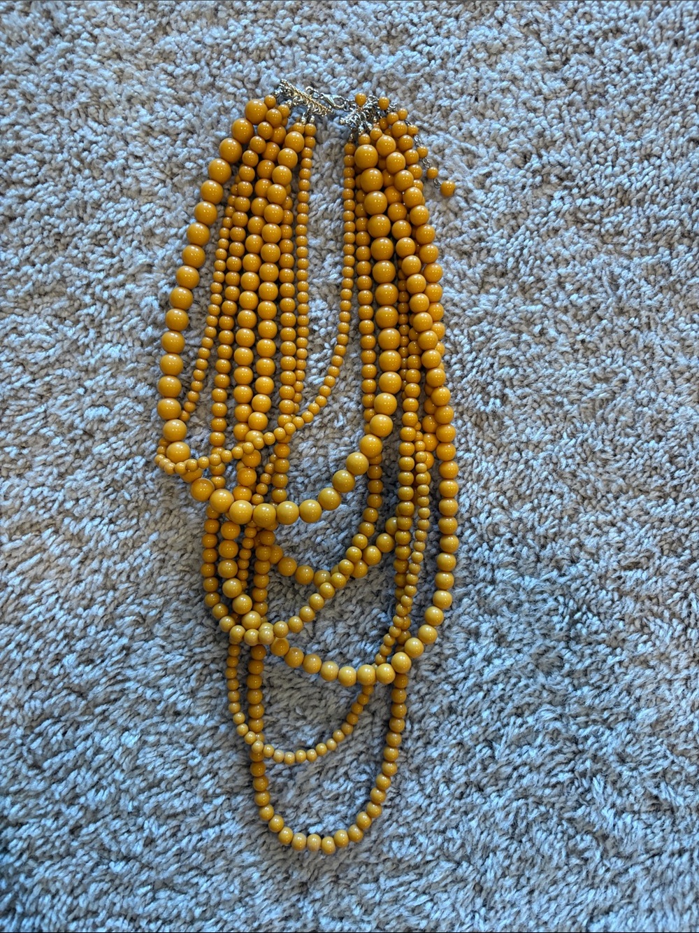 Multi-Strand Yellow Beaded Necklace